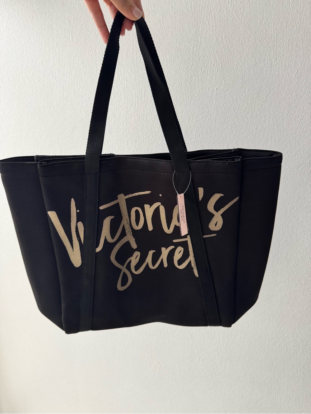 Victoria's Secret Black Cooler Tote Bag with Gold Logo